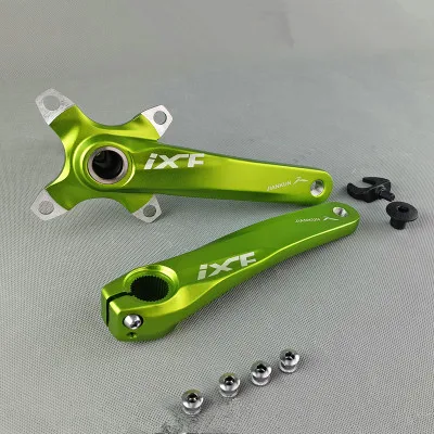 Green MTB шатун со звездами для велосипеда полый один Кривошип цепная Звездочка из алюминиевого сплава горный велосипед рифленый диск MTB части велосипеда - Цвет: Green