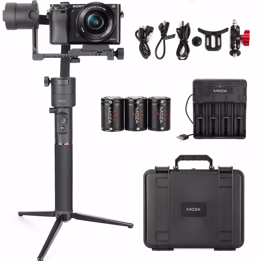 MOZA Aircross 3 оси ручной карданный стабилизатор для sony A6000 A6300 A6500 RX100 A7 Panasonic до 1,8 кг беззеркальная камера
