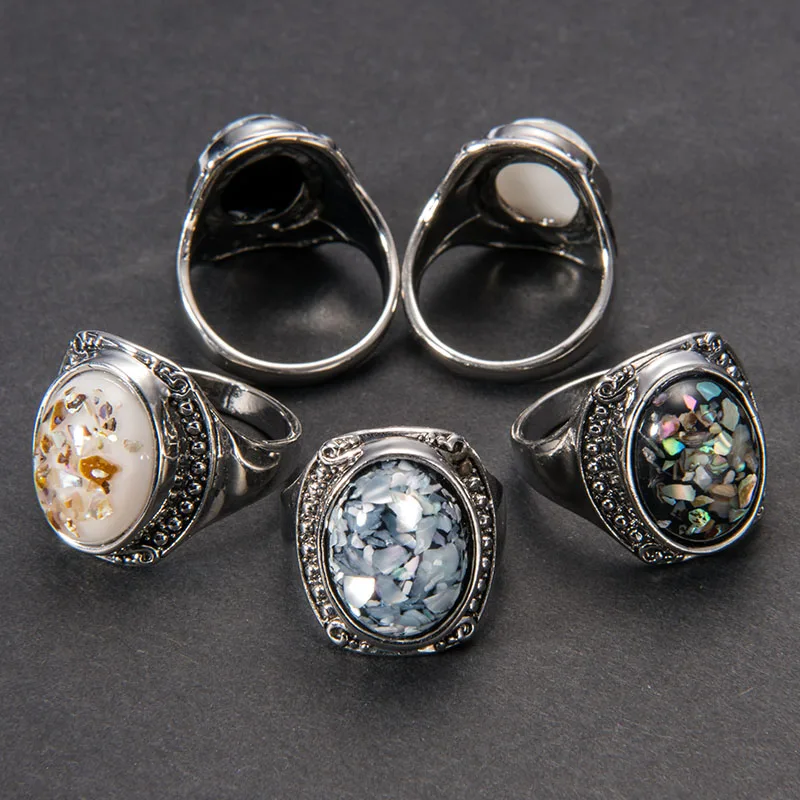 Роскошные ювелирные изделия Брендовое цветное кольцо ракушки античное