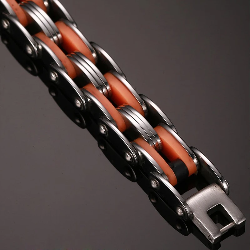 Новый брендовый мужской браслет для мотоциклистов мужчин трендовые оранжевые