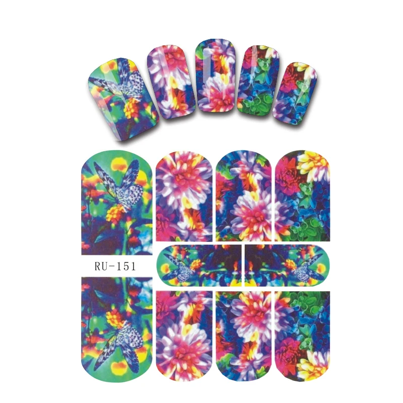 

Nail Sticker WATER DECAL FLOWER CHRISTMAS SNOW FLAKE ROUND SPOT PEONY VINTAGE BRICK RU151-156