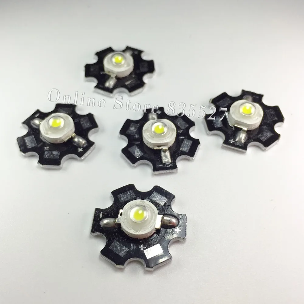 10 шт./лот 1 вт белый светодиод высокой мощности светоизлучающие диодные лампы с