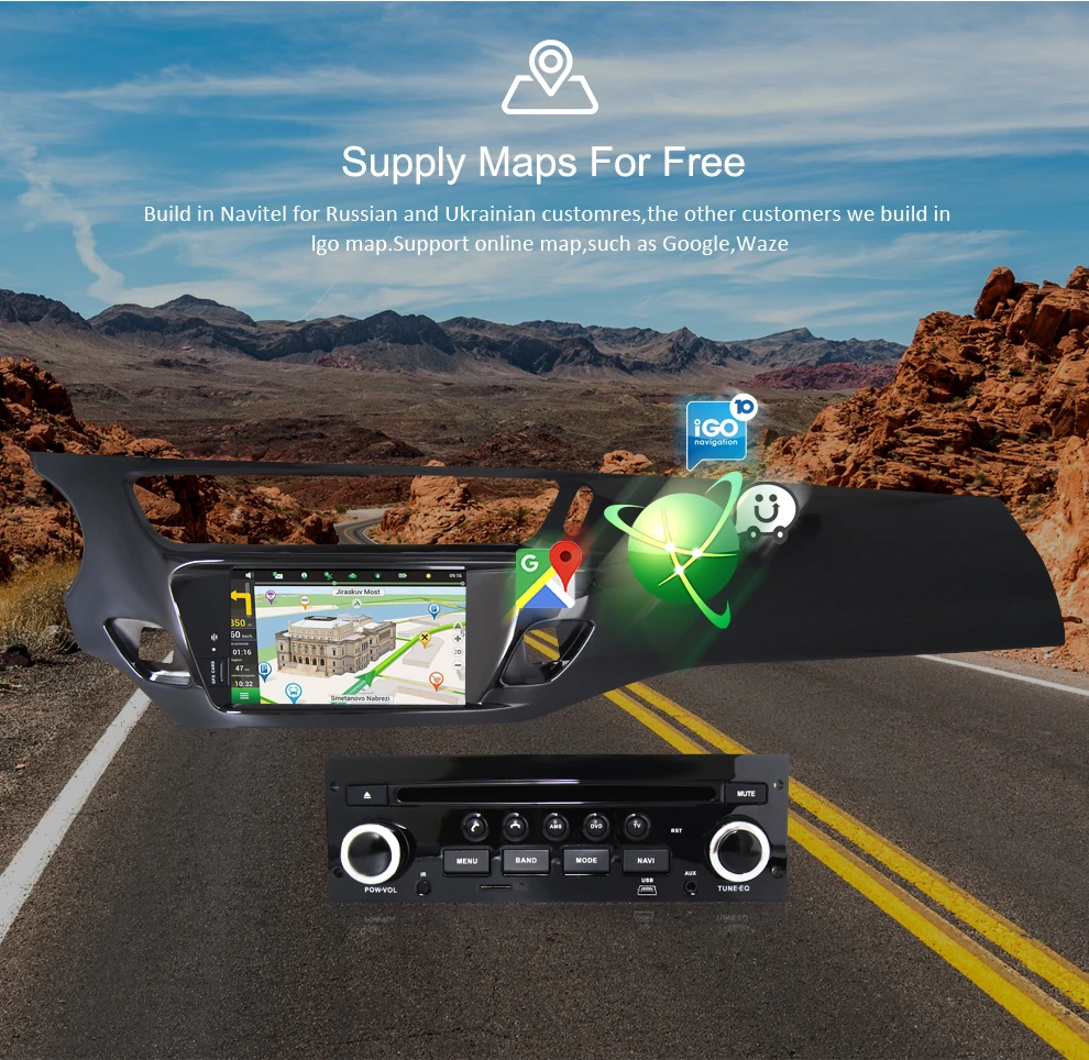 Автомобильный DVD плеер Octa Core 2GRAM Android 9 0 для Citroen C3 DS3 2010 2013 2014 2016 GPS навигация