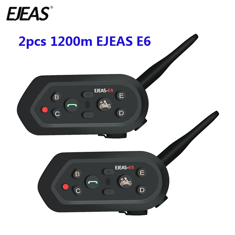2 шт. EJEAS Multifunctio E6 мотоциклетная Интерком VOX BT гарнитура шлем интерфон Bluetooth для 6
