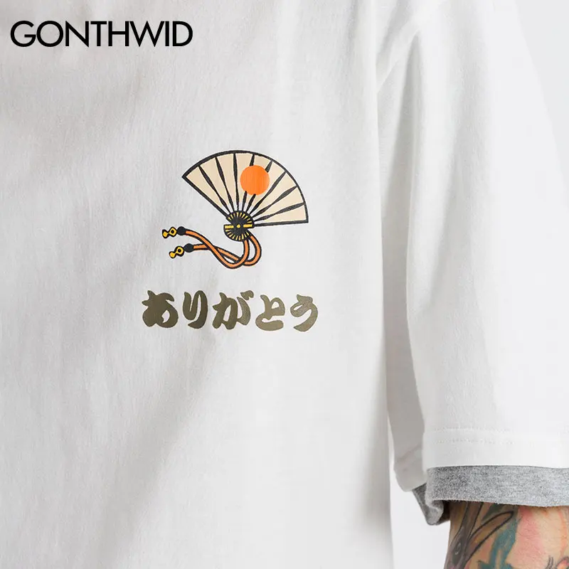 GONTHWID Ложные 2 шт. Lucky Cats печати уличная футболки лето Harajuku Повседневная Уличная одежда, футболки мужские с коротким рукавом топы