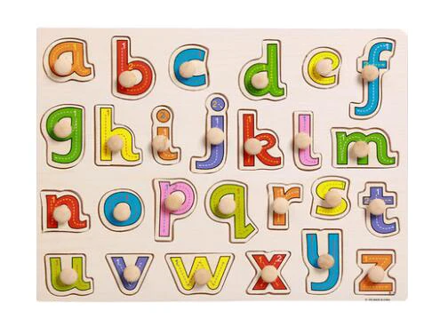 103Lowercase letters Детские игрушки Монтессори деревянная головоломка ручной захват доска обучающая деревянная игрушка мультфильм автомобиль морские животные головоломка детский подарок GYH - Цвет: 103Lowercase letters