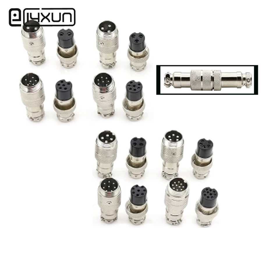 1 комплект GX12 GX16 2P 3P 4P 5P 6P 7P 8P 9P мужской и женский стыковой соединитель Комплект 12