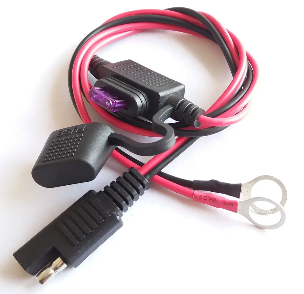 

1Pcs SAE Plug to O Type Terminal Quick Connector 3A/2468/18AWG Copper Cord DIY Power Cable for Booster Car Battery Jump Starter