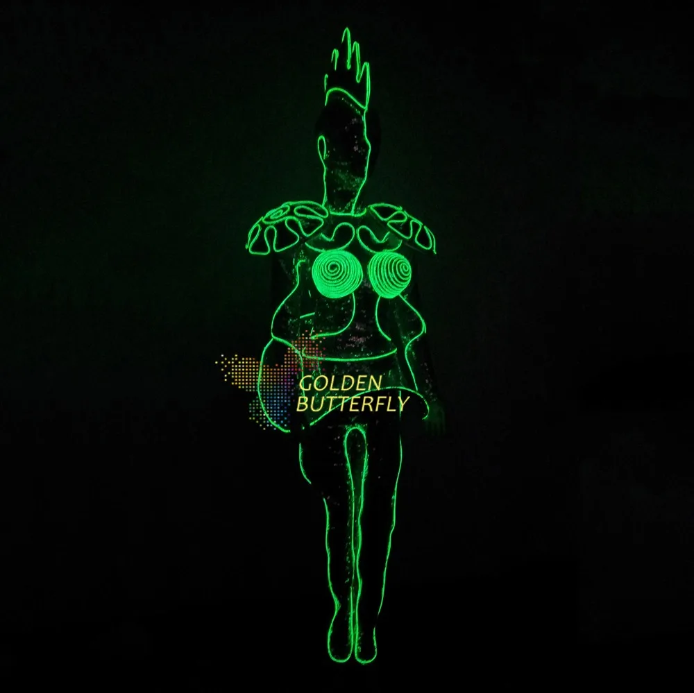 

EL Chest EL Costumes Luminous Costumes Scintillation EL Cold Light Clothing Women Clothes Cold Strip Party