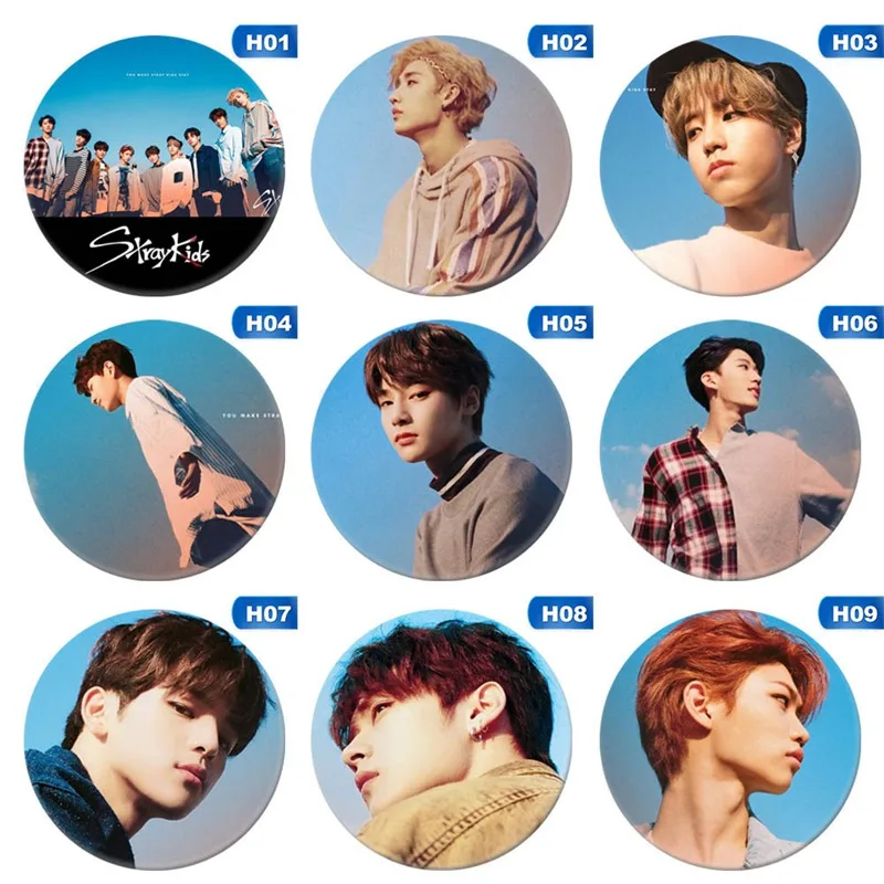 Новинка модный Детский круглый значок Kpop для сумок шляп одежды модных булавок на
