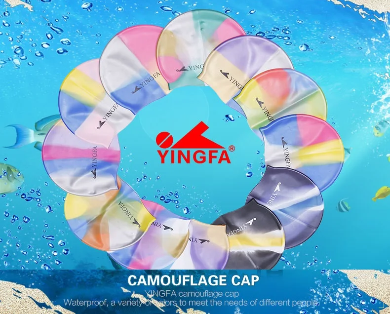 New Multicolor Sporty Silicone Swimming Caps Athlete Particle Swimming Hat Pool Wear Men and Women Protect Ears Bathing Cap