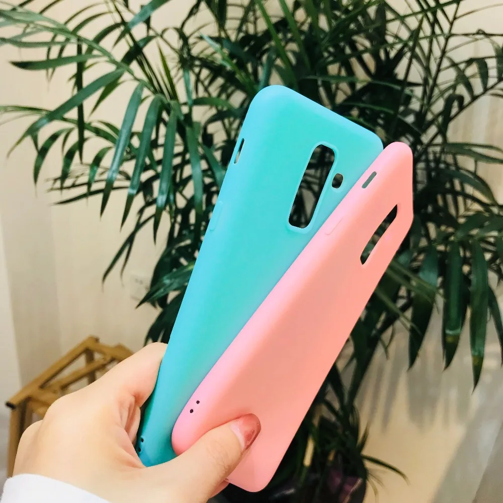 Простой матовый Однотонная Одежда чехол для Samsung Galaxy A6 Plus/6 0 дюймов Популярные