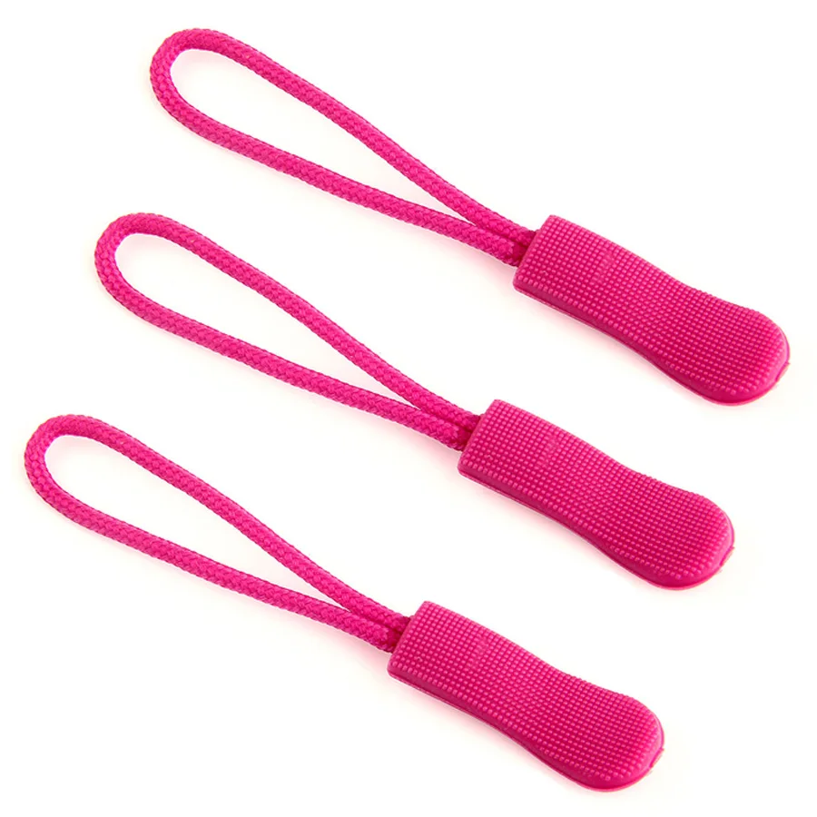 Розовый красный застежка молния съемник веревка бирка фиксатор сменный зажим