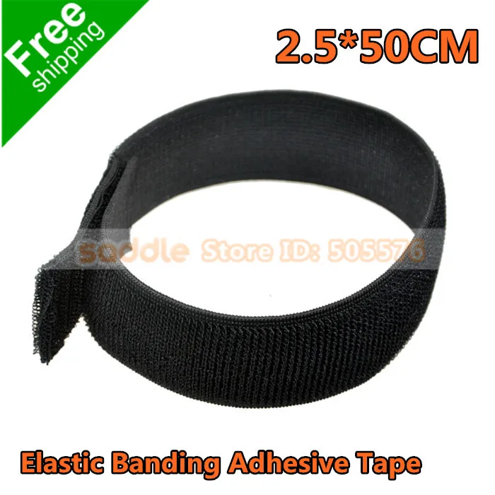 20PCS/Lot Magic Tape Elastic Banding Adhesive Velcro Cable Tie 2.5*50CM Black Free Shipping | Обустройство дома