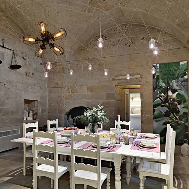 Современный черный модный 5 огней искусство грейпфрут Лофт потолочный