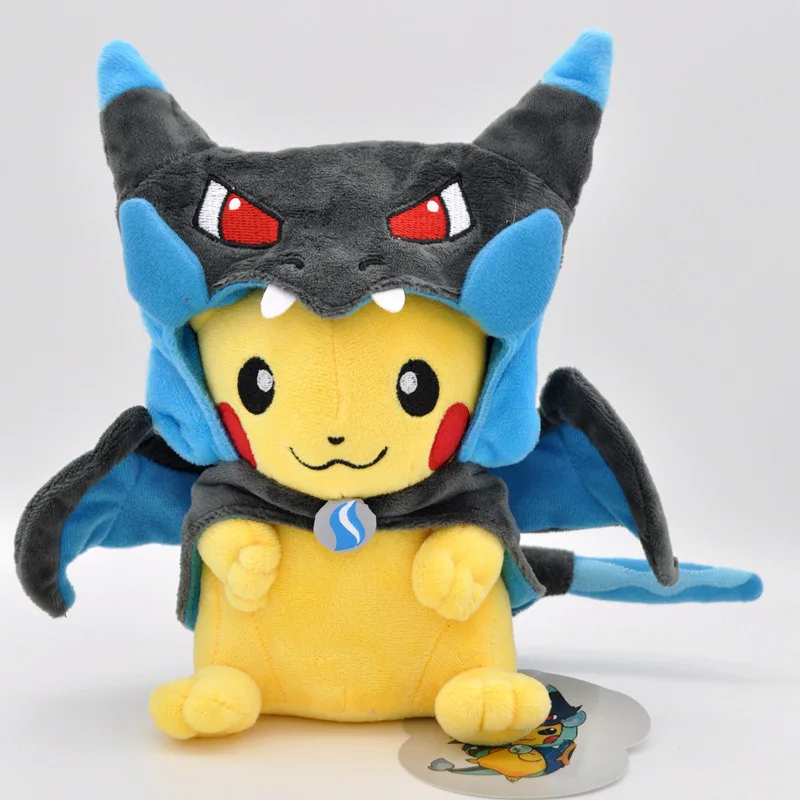 Takara Tomy Покемон 23 см Мультяшные плюшевые игрушки Пикачу Косплей Мега шаризард
