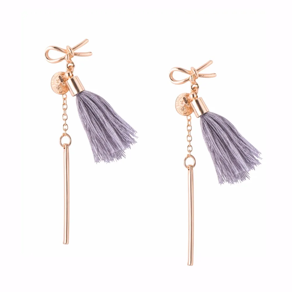 Богемная Кисточка Серьги Висячие капли для женщин Эффектные серьги зеленые