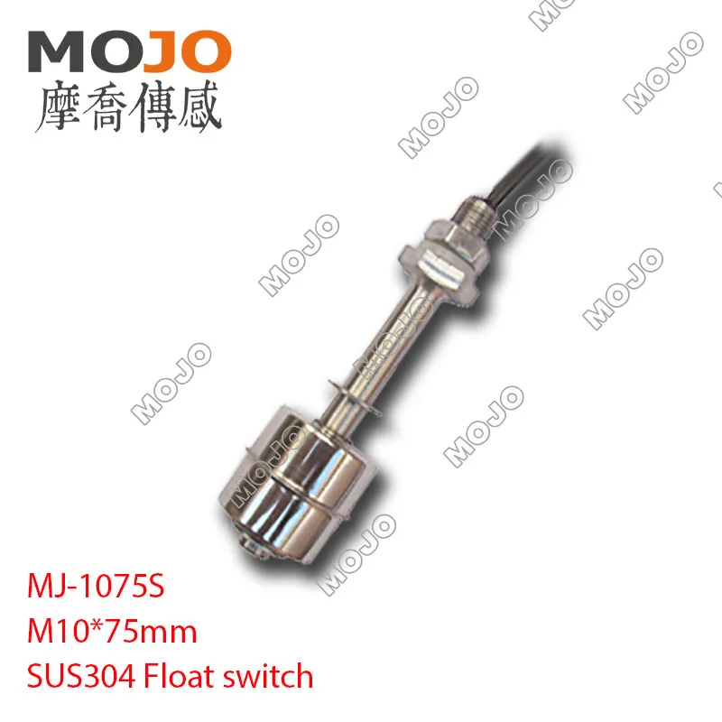 

2020 MJ-1075S SUS304 material float sensor with 10mm diameter 75mm length 1A1: 10W 110V 0.5A