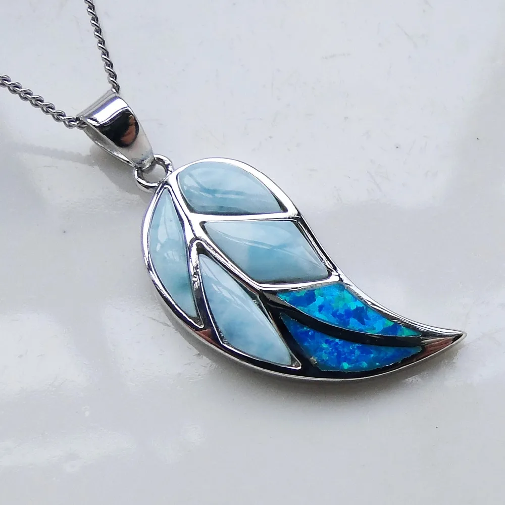 Подвеска Larimar женская из серебра 925 пробы подвеска s с изящными листьями опалом