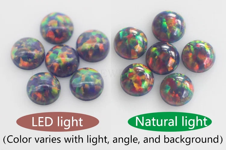 opal loose lab created gemstone round shape flat base stone cabochon created beads for jewelry making 3mm-8mm free shipping