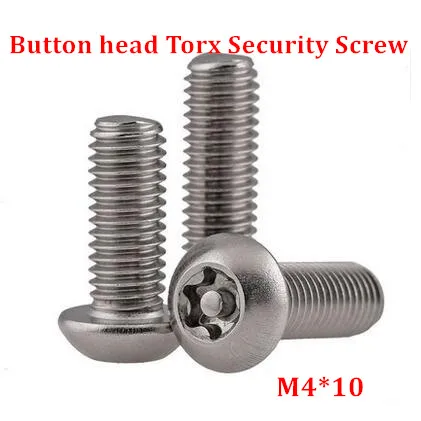 

50 шт., M4 * 10, ISO7380, Torx, кнопка, головка, защита от взлома, защитный винт, A2, нержавеющая сталь, Противокражные винты