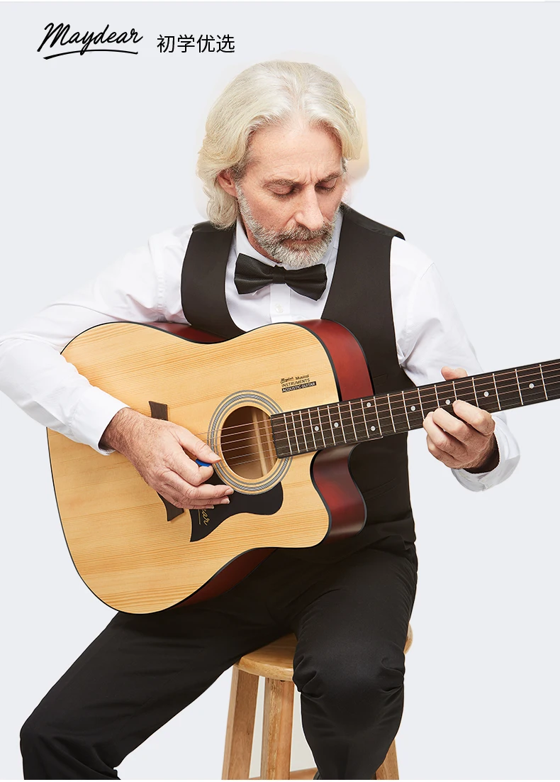 Народная гитара 41 дюймовая Акустическая мужские и женские инструменты сноуборд