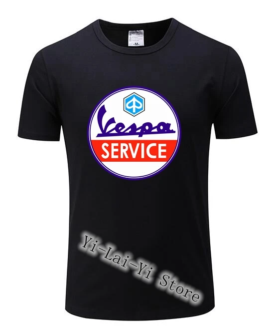 Италия Легенда Для мужчин Vespa Servizio Винтажная Футболка Услуги футболка мужской