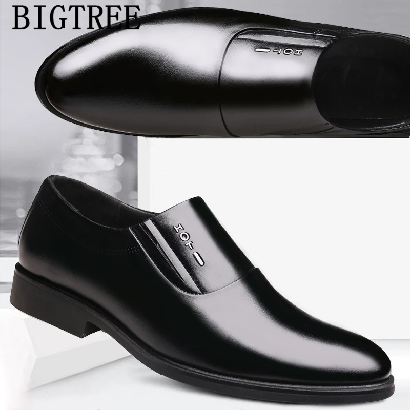Туфли мужские классические деловые лоферы без застежки обувь для парикмахеров