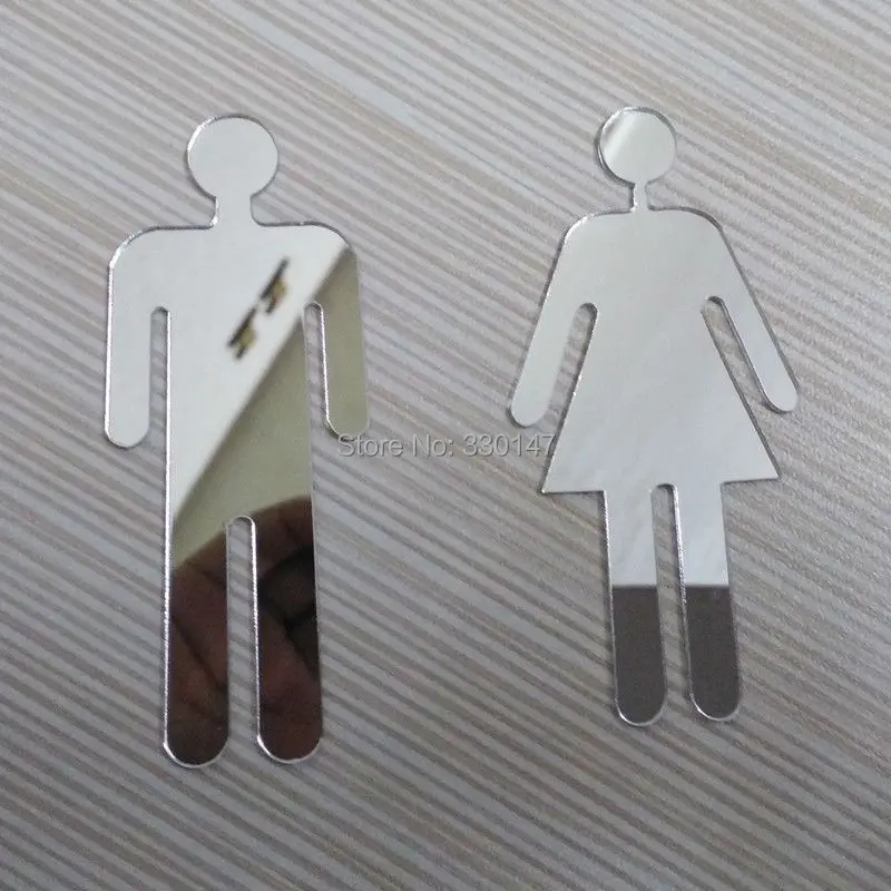 2 шт. Мужская и женская акриловая 3d наклейка на стену дверь Декор для дома|home