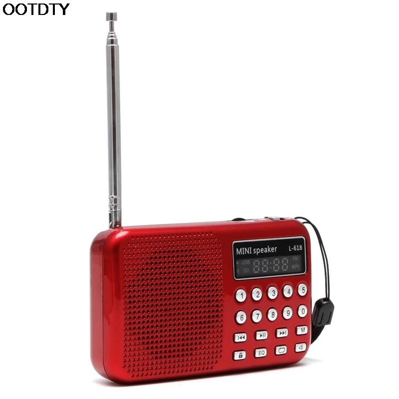 Мини LCD цифровой аудио FM радио динамик USB Micro SD TF карта MP3 музыкальный плеер # L060