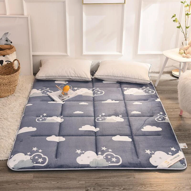Толстая фланель татами складной Kingsize кровать подушки pad для дома супер мягкий