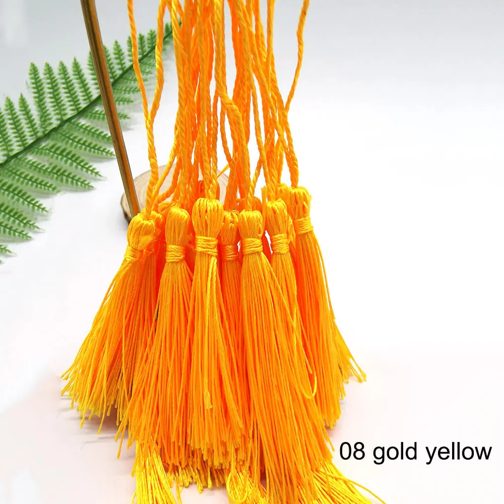 08 gold yellow 32 шт., 32 цвета, 7 см, Висячие веревочки, шелковые кисточки, бахрома, шитье, Банг, кисточка для украшения ключей, кисточки для самостоятельного изготовления, Украшения, Аксессуары для штор - Цвет: 08 gold yellow