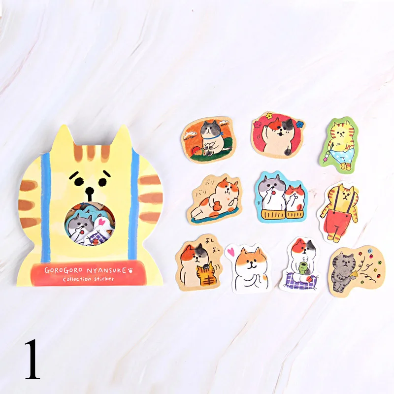 1 30 шт. Kawaii наклейки с котом милые канцелярские наклейки красочные бумажные наклейки для детей DIY Скрапбукинг дневник фотоальбомы - Цвет: 1