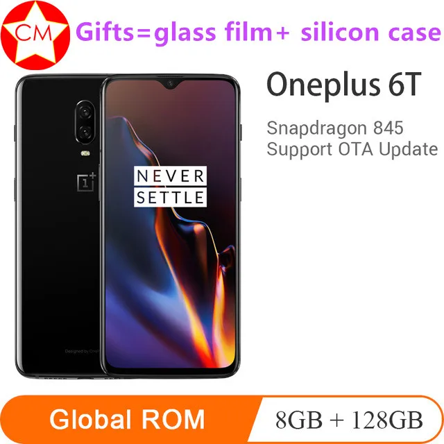 Смартфон OnePlus 6T телефон с экраном 6 41 на весь дисплей 19.5:9 ОЗУ 8 Гб ПЗУ 128 камера 20Mп