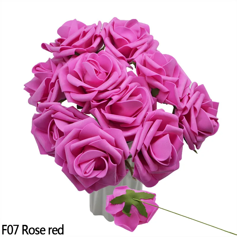 Rose red 5 шт./лот 8 см Bigs пенополиэтилен искусственные розы бутоны Для свадебное украшение для дома DIY Декоративные искусственные цветы венок белый - Цвет: Rose red