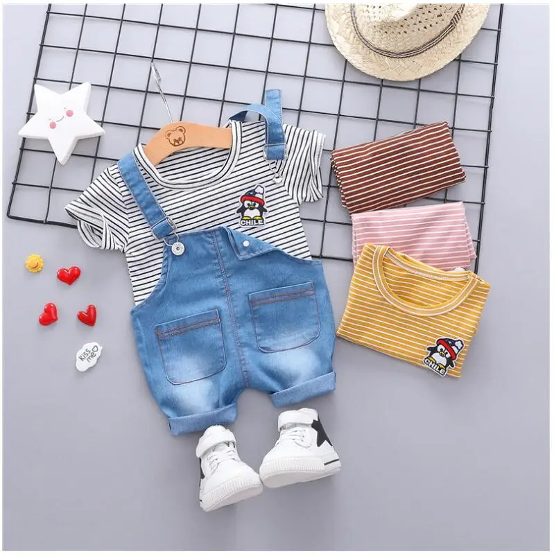 2019 Summer Baby Boys Girls Clothing Sets Infant Toddler Clothes Suits Penguin T Shirt Shorts Kids Children Costume Suit |