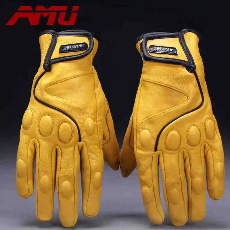Мотоциклетные Перчатки из натуральной кожи мужские мотоциклетные перчатки с
