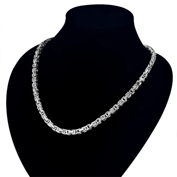 853 Silver Color Neck Heavy Gold Chain For Men Thick Long Necklaces Male Gold Color Hiphop Stainless Steel Byzantine Chain Necklace Collares - Окраска металла: 853 Silver Color