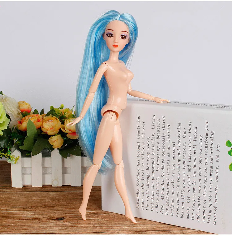 3D глаза красочные волосы BJD кукла 12 совместных движущихся голых телесных тел