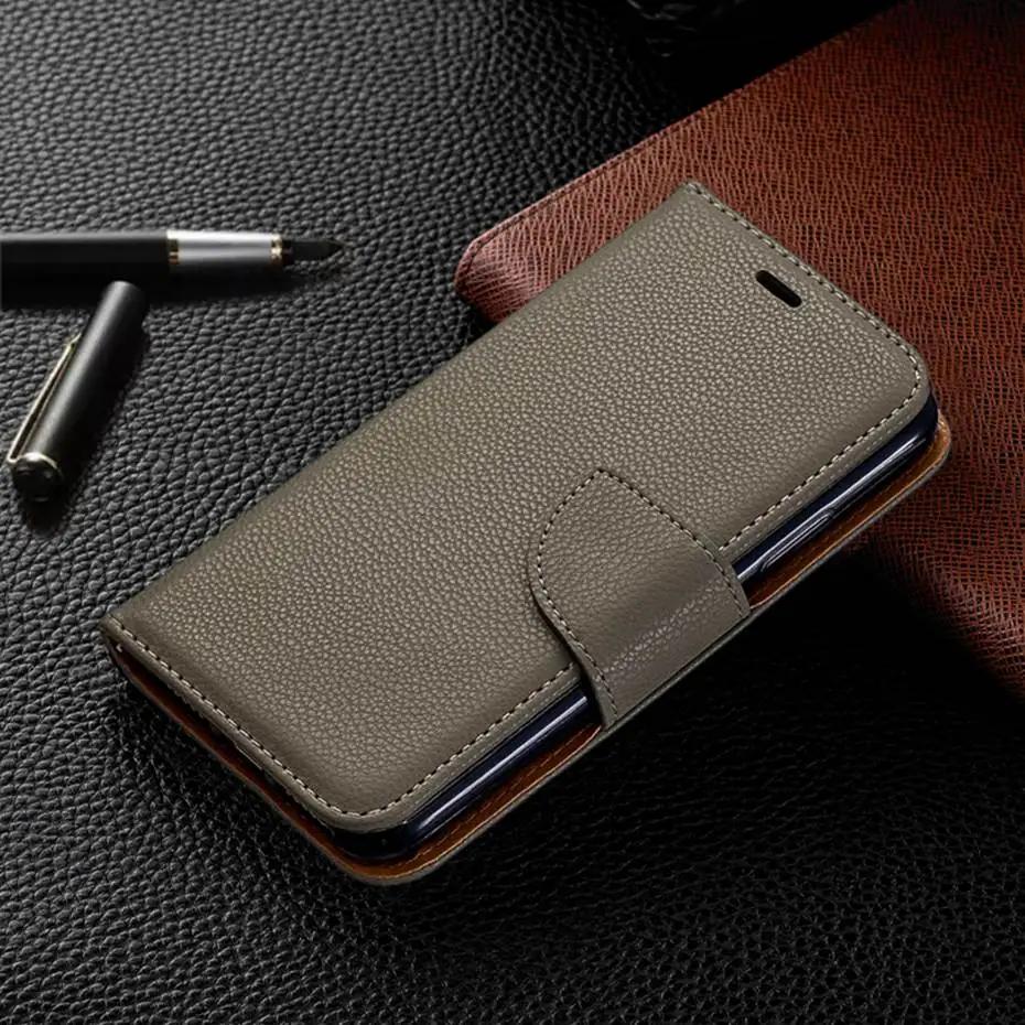 Gray K40 PU кожаный флип чехол для LG K40 K 40 полосы бумажник чехол для LG K40 PU кожаный чехол Funda Capa - Цвет: Gray