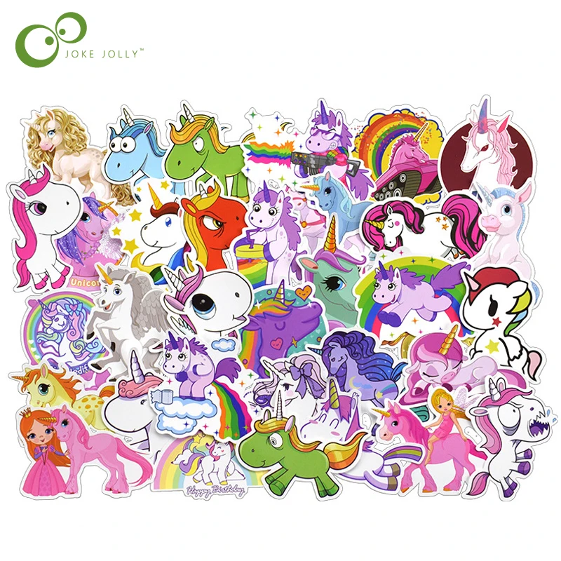 Красочные милые наклейки единорога для элементы стайлинга ноутбука и автомобиля