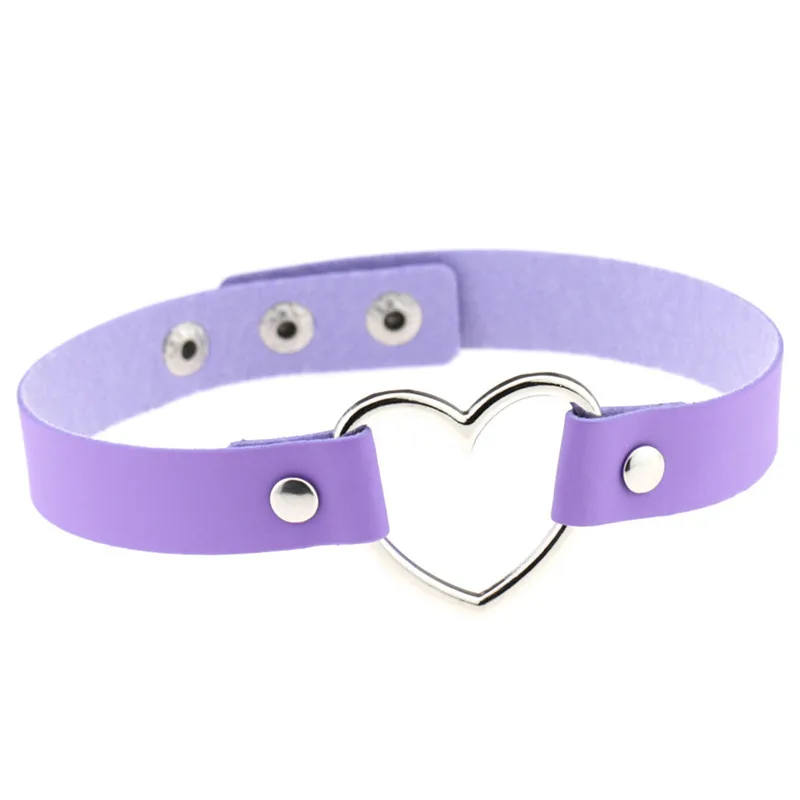 Кожаное ожерелье чокер с подвеской в виде сердца двойного цвета для женщин и