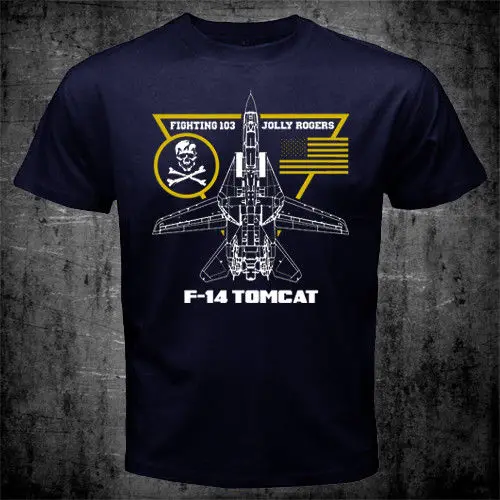 F 14 Tomcat Fighting 103 Jolly Rogers Squadron американская морская авиация футболка 2019 Новое