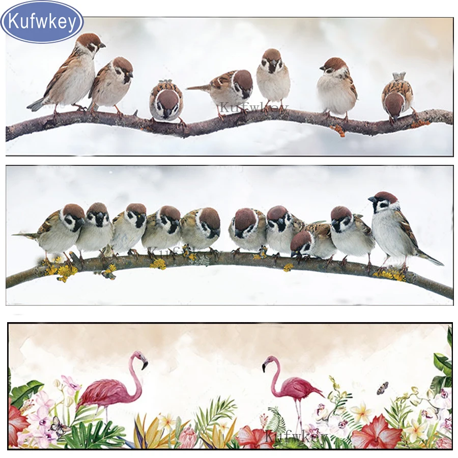 

Full square/round drill 5d diy Diamond painting birds Diamond mosaic picture Embroidery rhinestones flamingos Home decoration