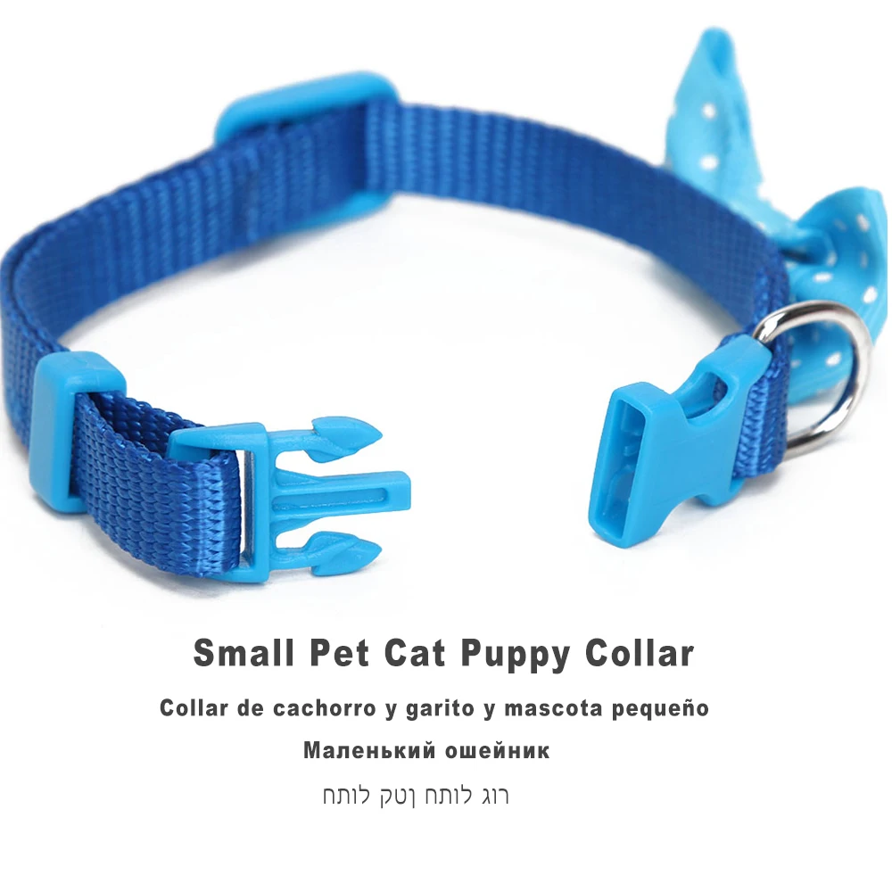 Синий Кот Китти милые ошейники для маленький щенок поводок ожерелье с кошкой