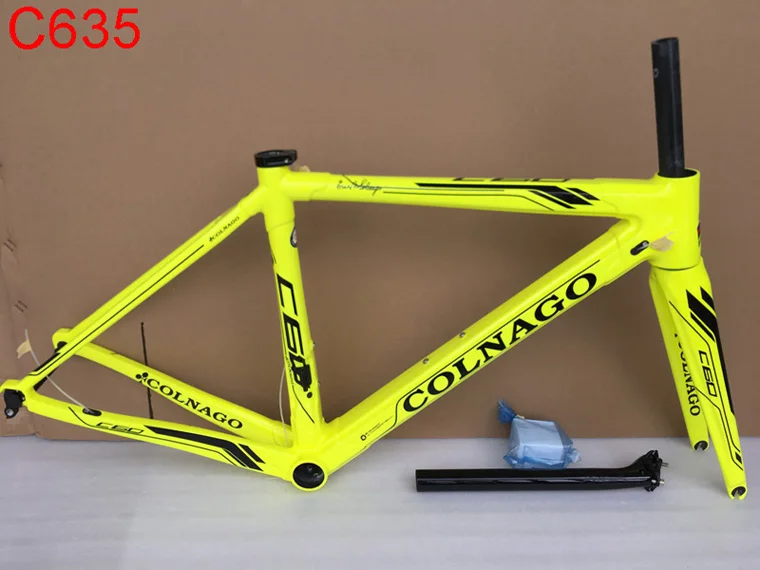 Fluo желтый Colnago C60 карбоновая рама 3 к карбоновая рама для шоссейного велосипеда Размер XXS XS s m l xl C635 цветная карбоновая рама для велосипеда