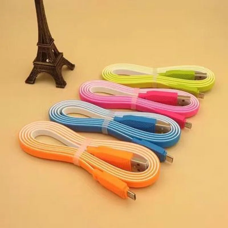 100 шт./партия оптовая продажа плоский Micro USB кабель для зарядки Аксессуары samsung HTC TPE