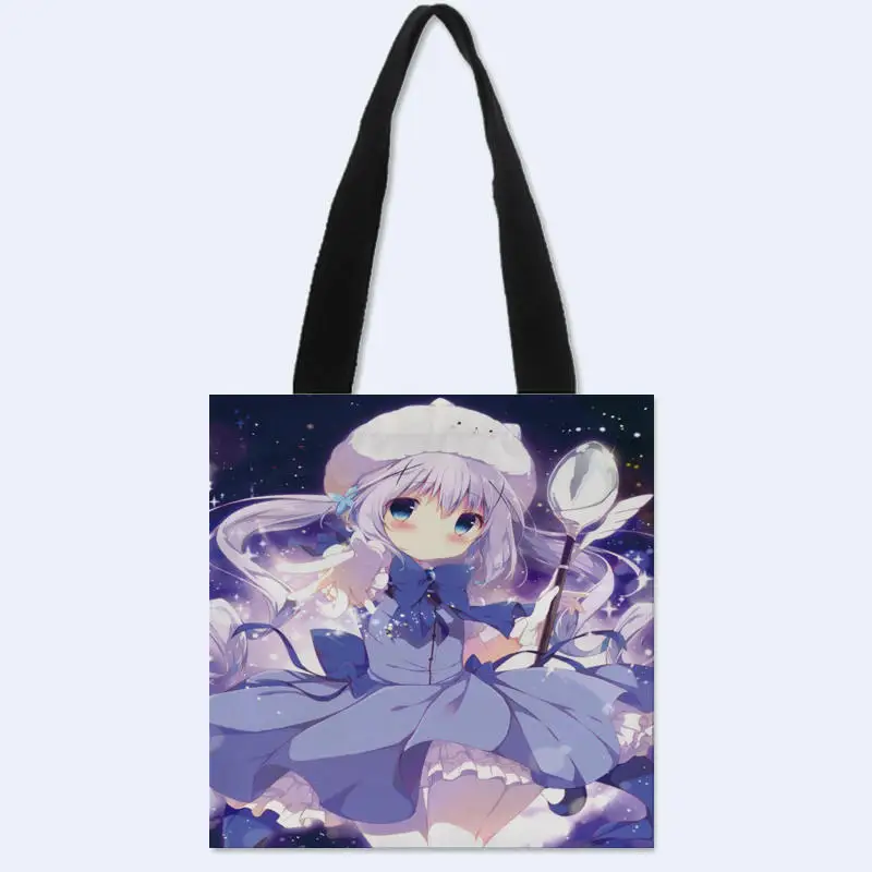 HEARMNY пользовательский Gochuumon wa Usagi Desu ka Сумка тоут двухсторонняя льняная