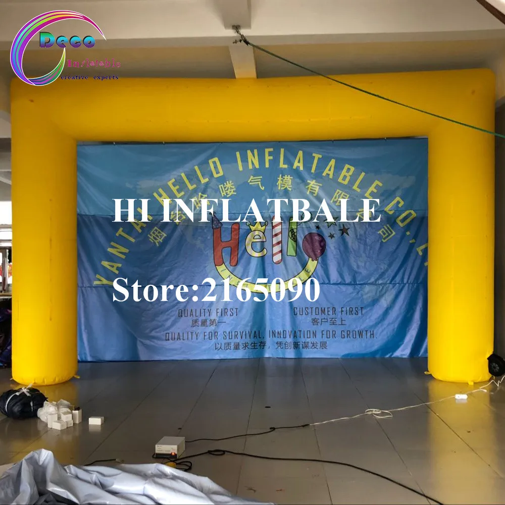 Желтая надувная входная арка