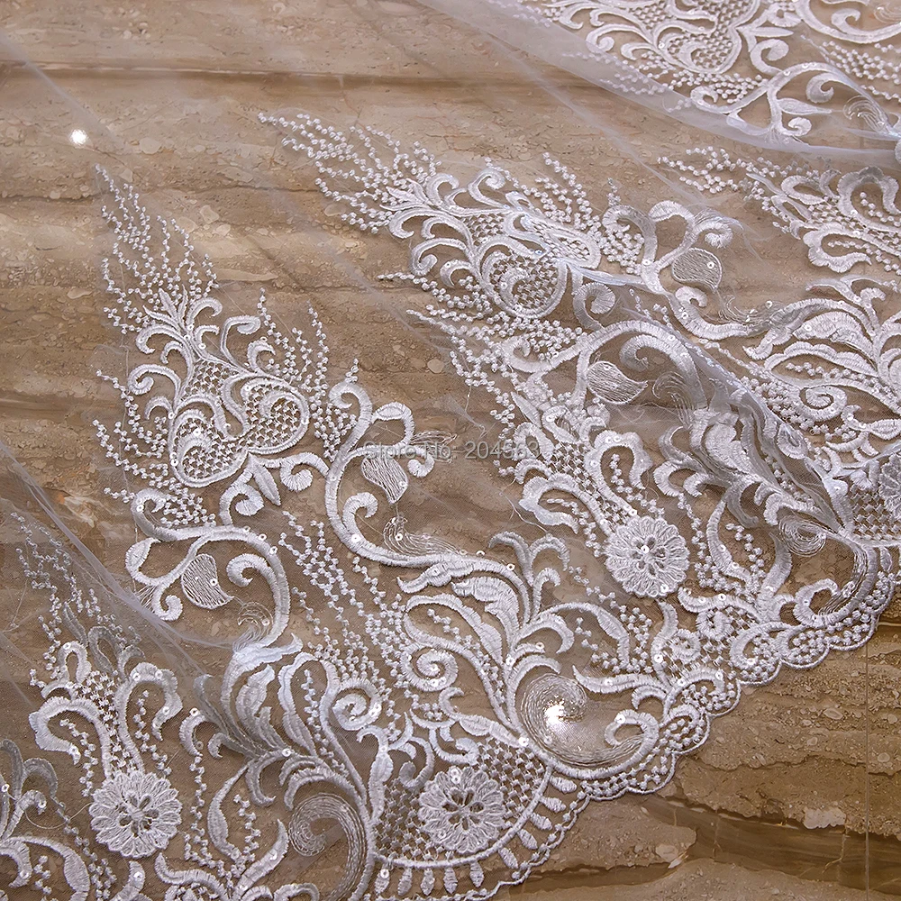Потрясающая двухслойная роскошная кружевная свадебная фата длиной 4 метра с